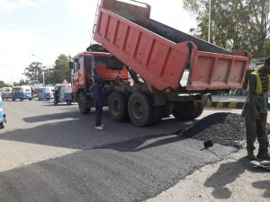 Traffic safety measures near Sher Ethiopia farms., Speed bumps to improve road safety Ziway and Adami Tulu